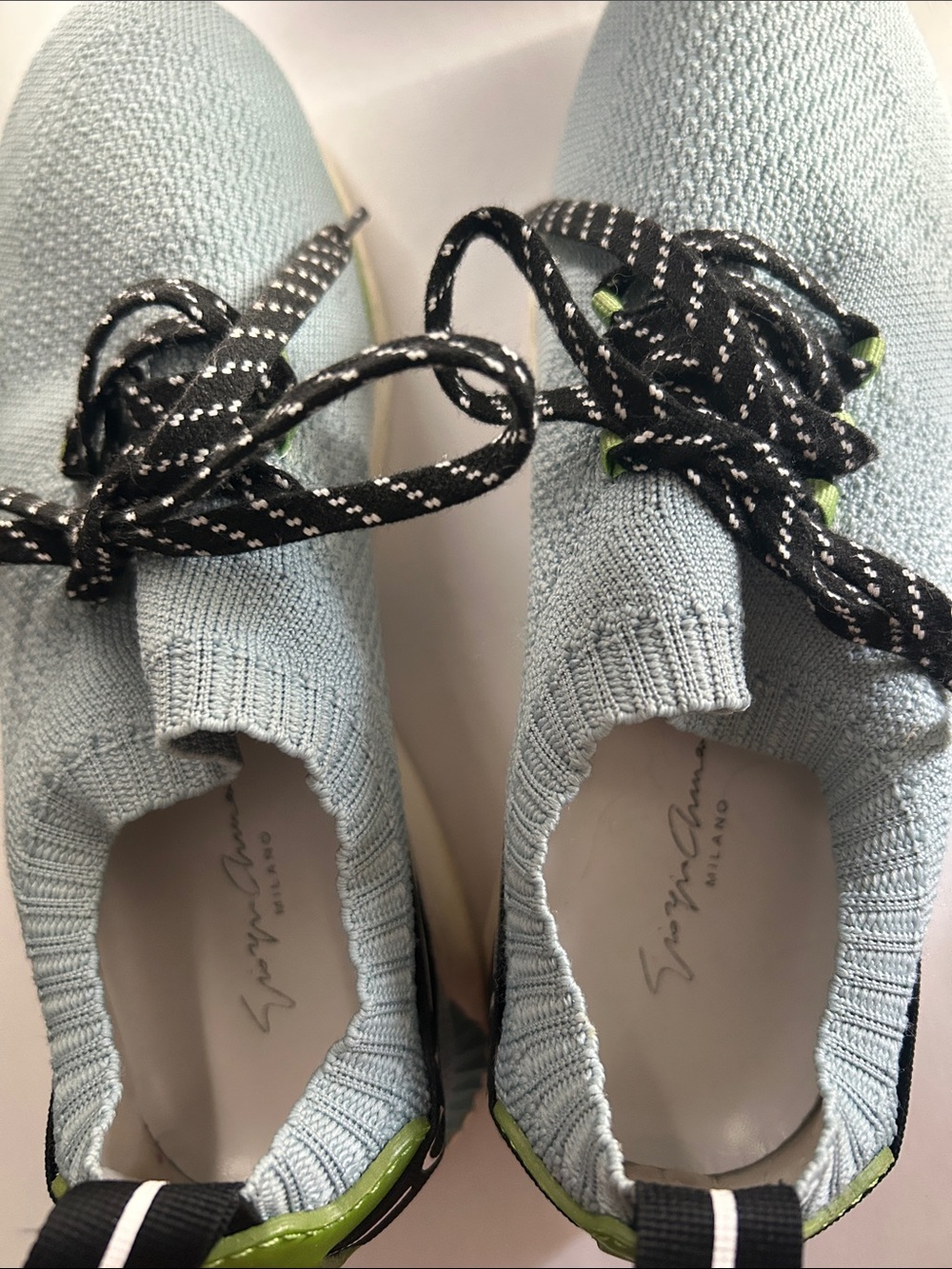 Giorgio Armani Blue and Green Sneakers - Picture 7 of 9